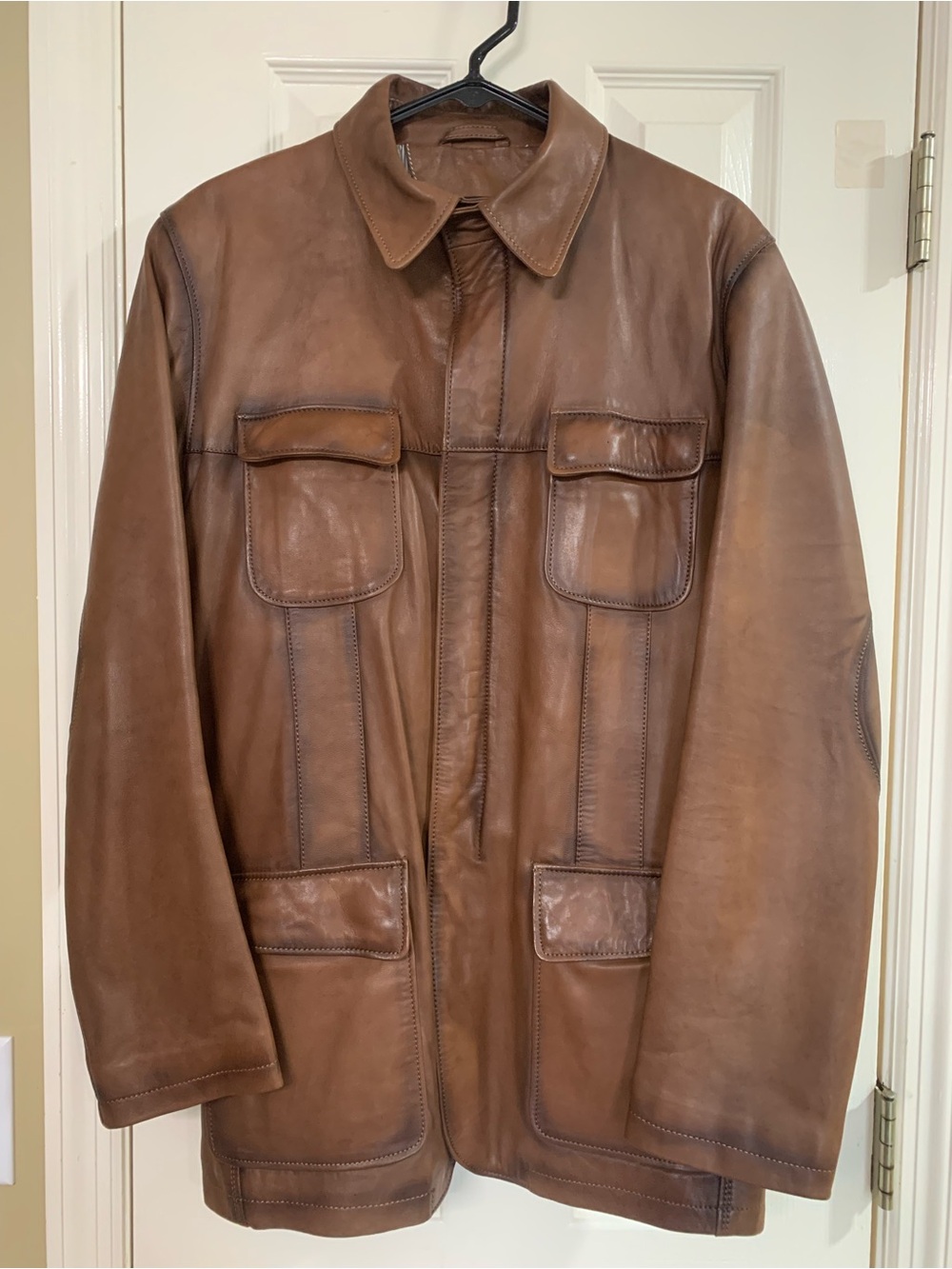 Men's Brown Leather jacket made in turkey real leather